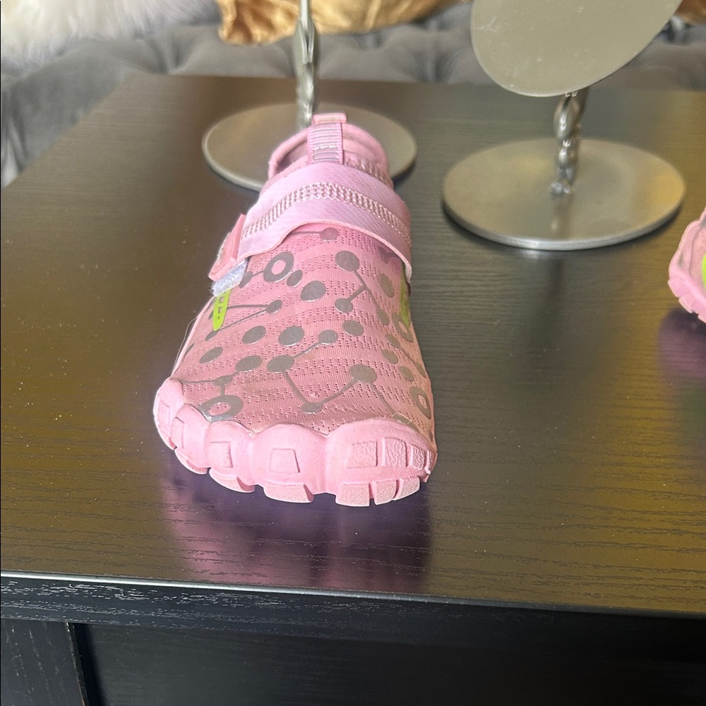 Kids Water Shoes - Pink with Neon green and silver Accents - Picture 10 of 14